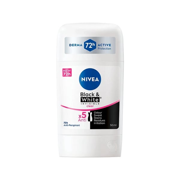 Nivea Black & White Invisible Clear Antiperspirant Deodorant Stick