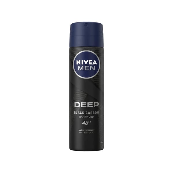 Nivea Men Deep Black Carbon Dark Wood Antiperspirant Deodorant Spray