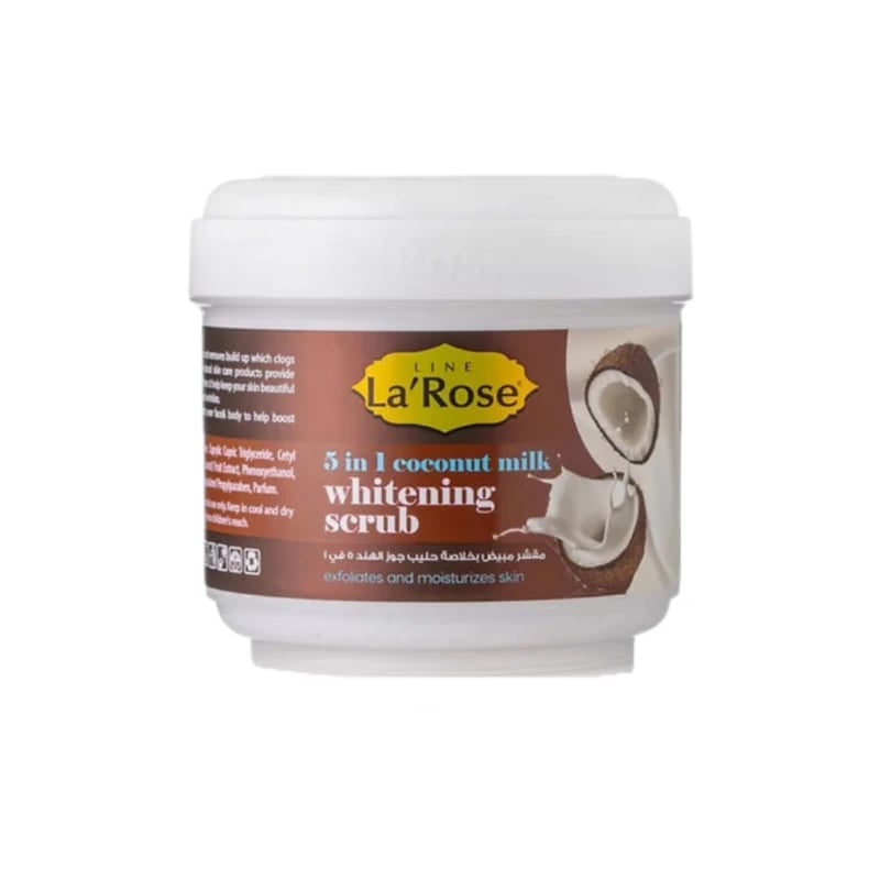 مبيض فوري مقشر لاروز جوز الهند 500مل - LaRose whitening scrub 5 in 1 Coconut