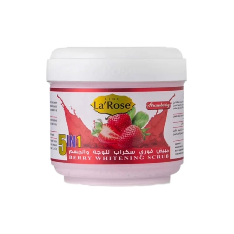مبيض فوري مقشر لاروز بالفراولة 500مل - LaRose whitening scrub 5 in 1 Strawberry