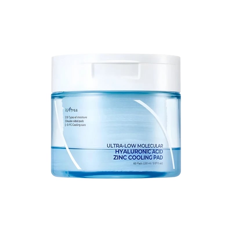 Isntree Ultra - Low Molecular Hyaluronic Acid Zinc Cooling Pad — قطن ايسنتري بحمض الهيالورونيك والزنك مرطبة ومهدئة ()