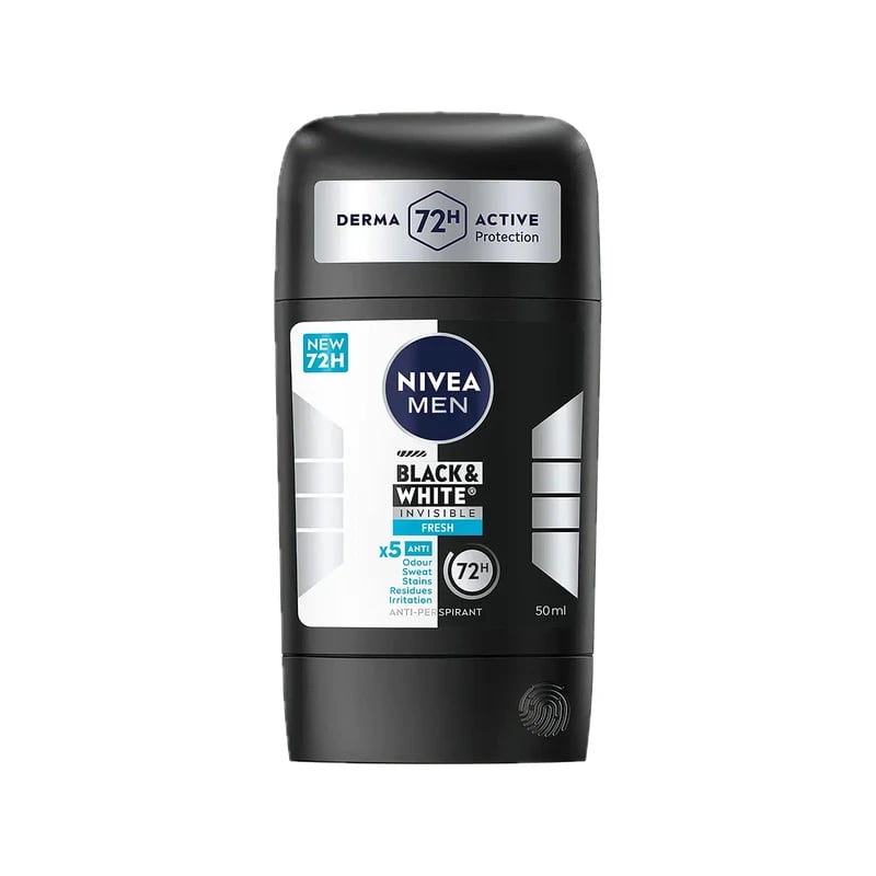 معطر ومضاد تعرق نيفيا مين بلاك آند وايت إنفيزيبل — Nivea Men Black & White Invisible Antiperspirant Deodorant