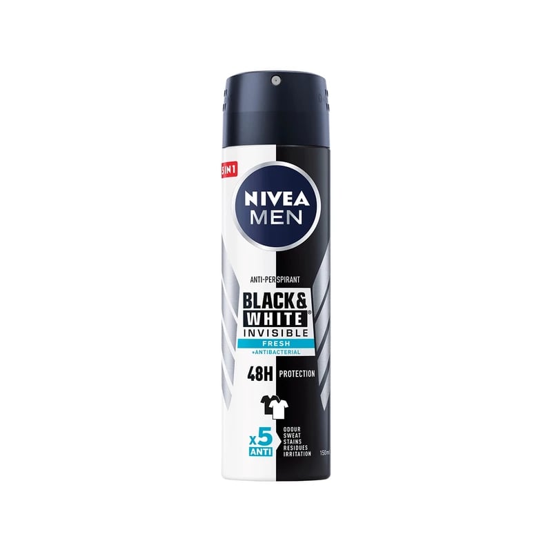 معطر ومضاد تعرق نيفيا مين بلاك آند وايت إنفيزيبل فريش — Nivea Men Black & White Invisible Fresh Antiperspirant Deodorant