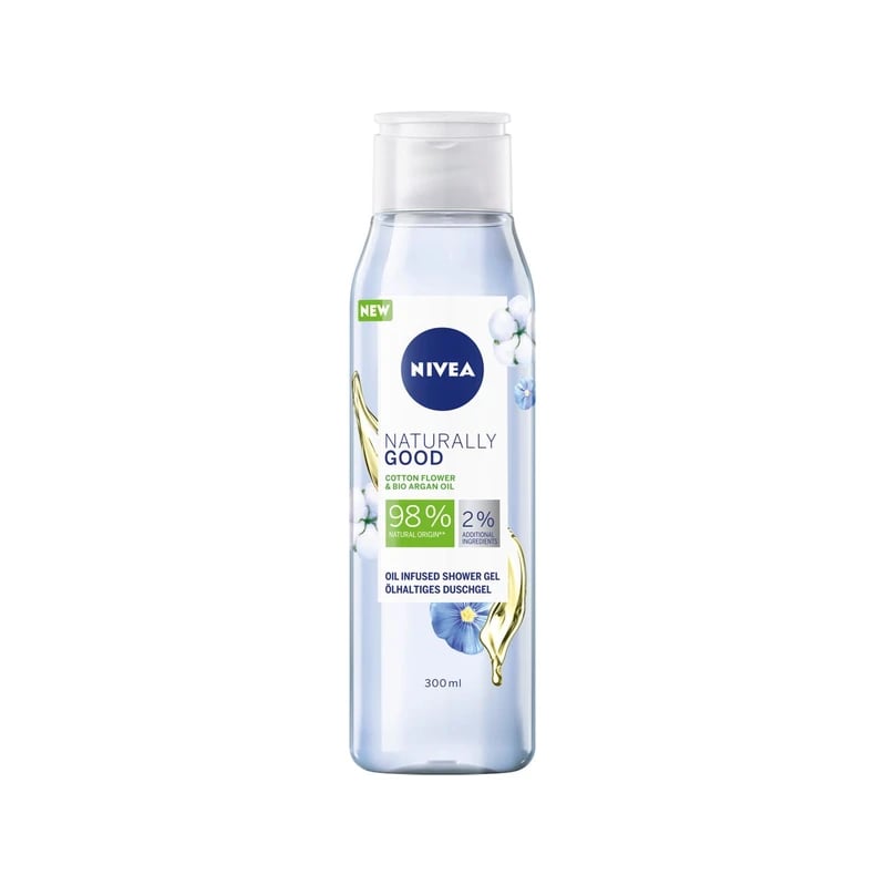 غسول جسم نيفيا ناتشورالي جود كوتون فلاور وزيت الأرغان — Nivea Naturally Good Cotton Flower & Argan Oil Body Wash