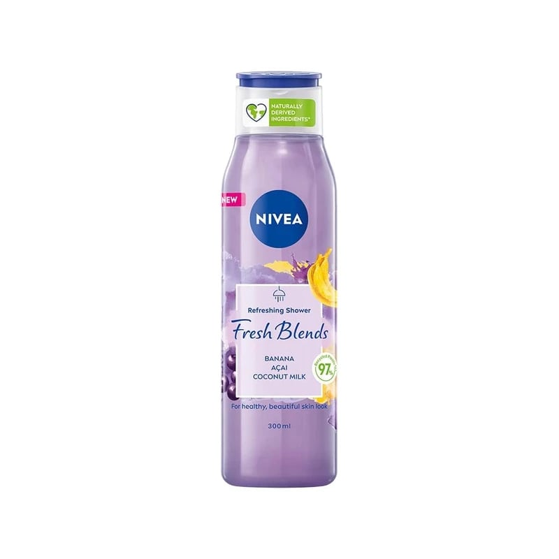 غسول جسم نيفيا فريش بلندز موز وأكاي وحليب جوز الهند — Nivea Fresh Blends Banana & Acai & Coconut Milk Body Wash