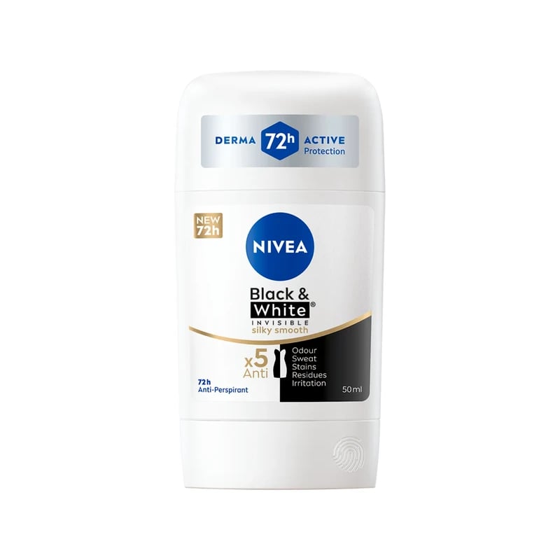 معطر ومضاد تعرق نيفيا بلاك آند وايت إنفيزيبل سيلكي سموث — Nivea Black & White Invisible Silky Smooth Antiperspirant Deodorant