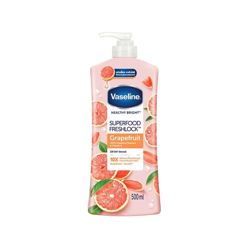 لوشن فازلين هيلثي برايت سوبرفود فريشلوك جريبفروت — Vaseline Healthy Bright Superfood Freshlock Body Lotion Grapefruit
