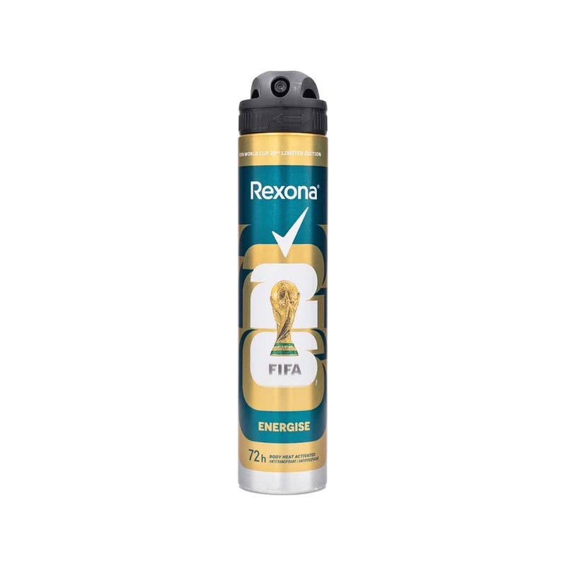 مضاد تعرق سبراي ريكسونا فيفا وورلد كاب ليمتد إيديشن إنرجايز 72 ساعة — Rexona FIFA World Cup Limited Edition Energise 72-Hour Antiperspirant Deodorant Spray