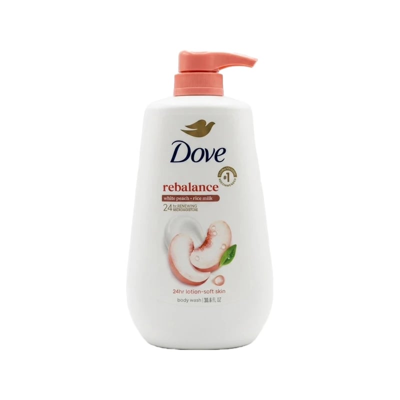 غسول جسم دوف ريبالانس بالخوخ الأبيض وحليب الأرز — Dove Rebalance White Peach & Rice Milk Body Wash