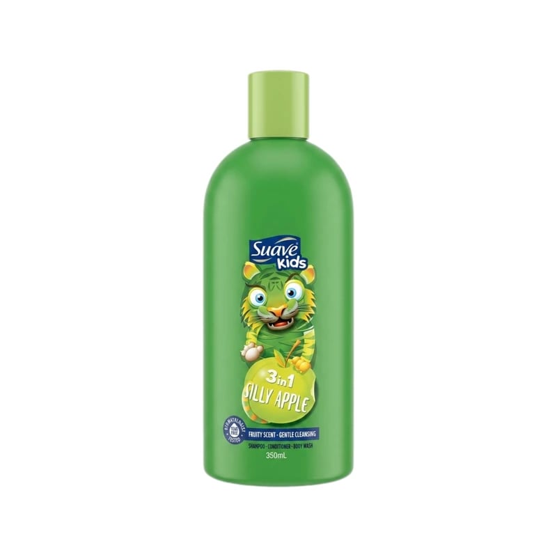 شامبو وبلسم وغسول جسم سواف كيدز ٣ في ١ تفاح سيلي — Suave Kids 3 in 1 Silly Apple Shampoo Conditioner Body Wash