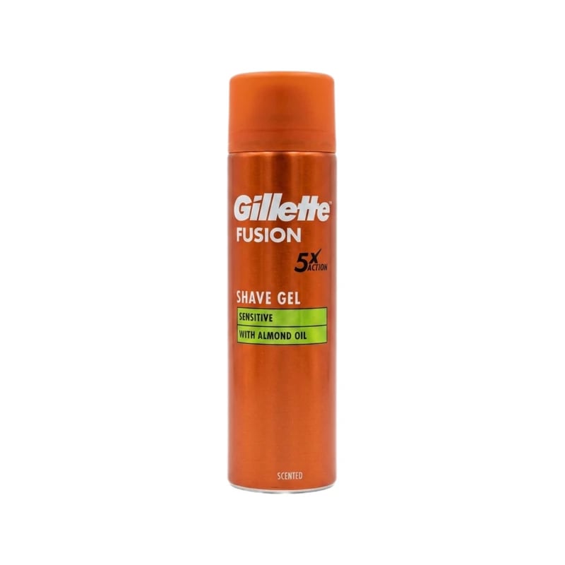 جل حلاقة جيليت فيوجن للبشرة الحساسة بزيت اللوز — Gillette Fusion Shave Gel Sensitive with Almond Oil