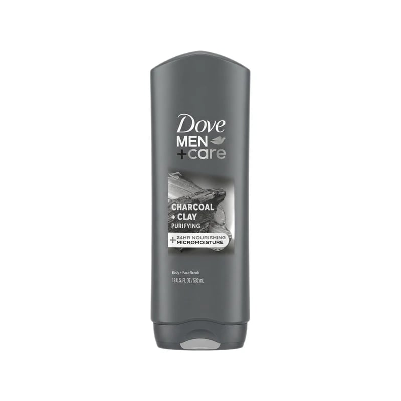 مقشر جسم ووجه دوف مين كير بالفحم والطين المنقي — Dove Men Care Charcoal & Clay Purifying Body & Face Scrub