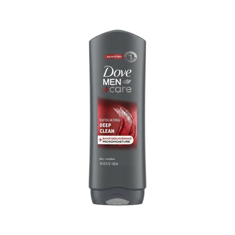Dove Men Care Exfoliating Deep Clean Micromoisture Body & Face Wash — غسول جسم ووجه دوف مين كير ديب كلين المقشر بالمايكرومويستشر المغذي