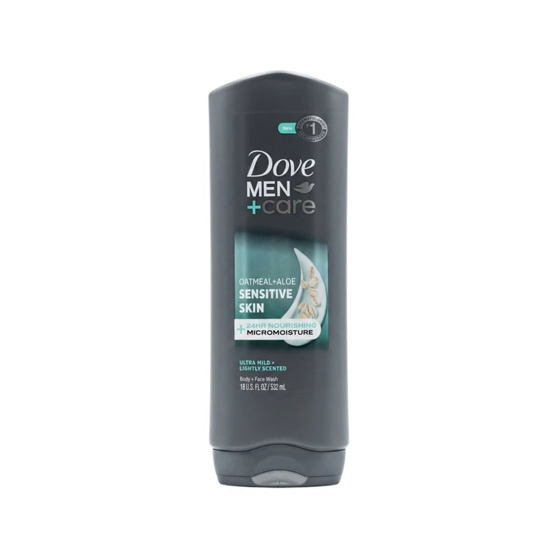 غسول جسم ووجه دوف مين كير بالشوفان والألوفيرا للبشرة الحساسة — Dove Men+Care Oatmeal & Aloe Sensitive Skin Body & Face Wash