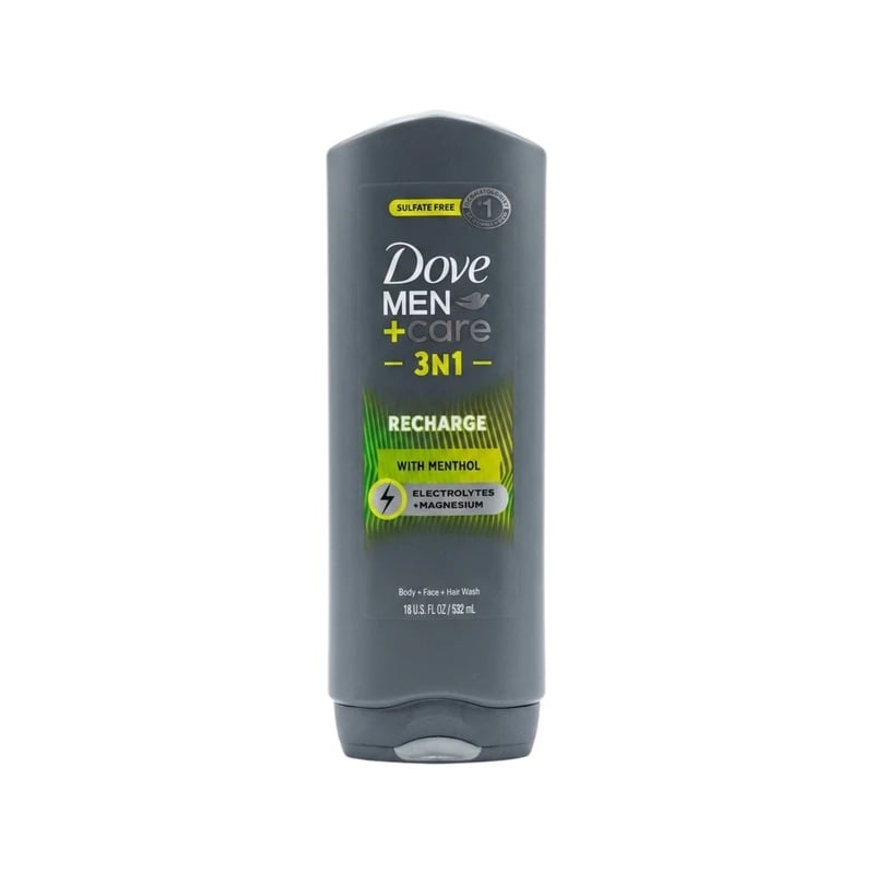 غسول جسم ووجه وشعر دوف مين كير 3 في 1 ريتشارج بالمنثول — Dove Men Care 3N1 Recharge Menthol Body Face & Hair Wash