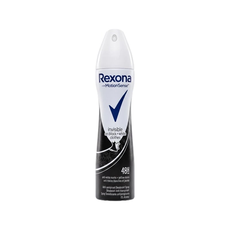 مضاد تعرق سبراي ريكسونا موشن سينس إنفيزيبل بلاك آند وايت — Rexona MotionSense Invisible Black + White Antiperspirant Deodorant Spray