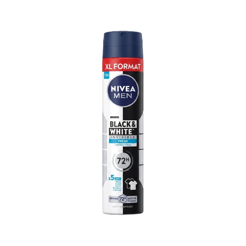 معطر ومضاد تعرق نيفيا مين بلاك آند وايت إنفيزيبل فريش — Nivea Men Black & White Invisible Fresh Antiperspirant Deodorant