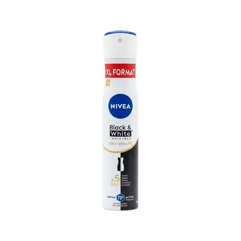 معطر ومضاد تعرق نيفيا بلاك آند وايت إنفيزيبل سيلكي سموث — Nivea Black & White Invisible Silky Smooth Antiperspirant Deodorant