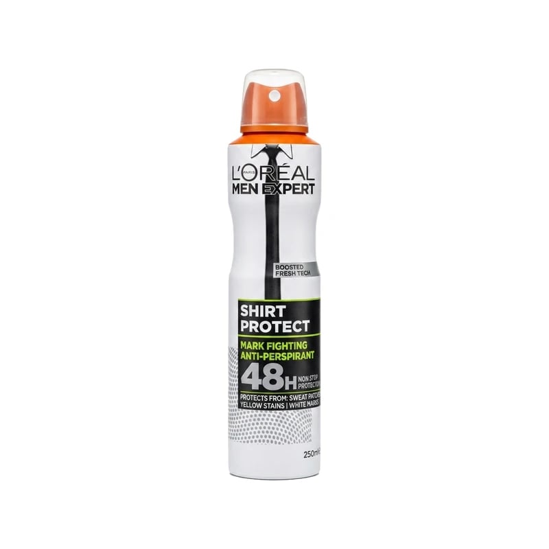 مضاد تعرق سبراي لوريال باريس مين إكسبرت شيرت بروتكت 48 ساعة — Loreal Paris Men Expert Shirt Protect 48H Antiperspirant Deodorant Spray