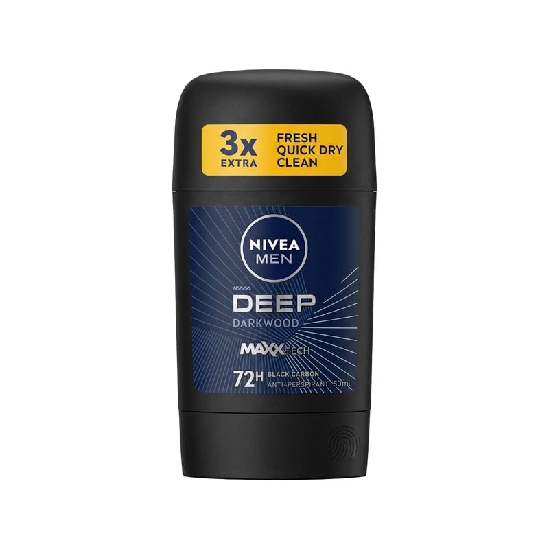 مضاد تعرق ستيك نيفيا مين ديب بلاك كاربون دارك وود — Nivea Men Deep Black Carbon Dark Wood Antiperspirant Deodorant Stick