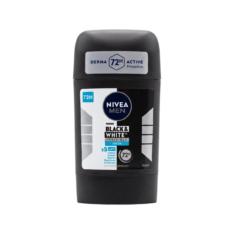 معطر ومضاد تعرق ستيك نيفيا مين بلاك آند وايت إنفيزيبل — Nivea Men Black & White Invisible Antiperspirant Deodorant Stick