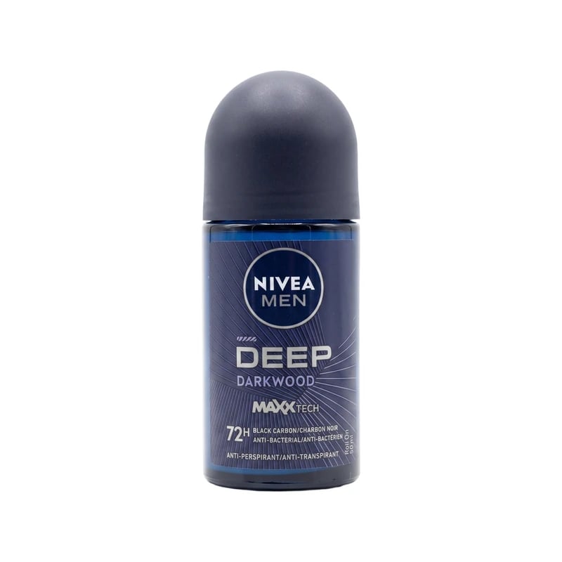 مضاد تعرق رول نيفيا مين ديب بلاك كاربون دارك وود — Nivea Men Deep Black Carbon Darkwood Antiperspirant Roll-On Deodorant