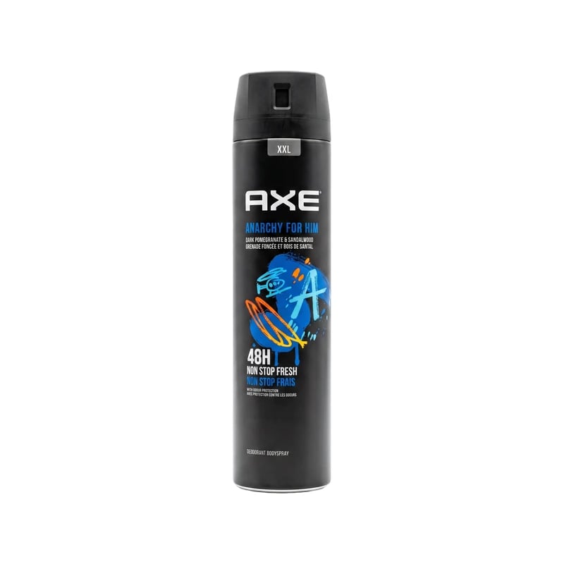 معطر جسم أكس أناركي فور هيم بالرمان الغامق وخشب الصندل — Axe Anarchy For Him Dark Pomegranate & Sandalwood Deodorant Body Spray
