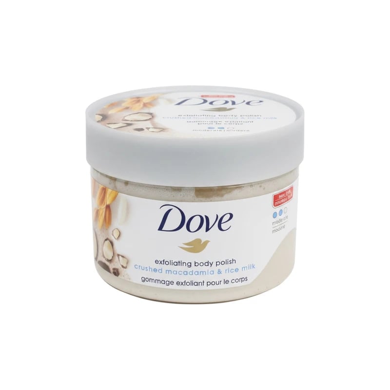 Dove Crushed Macadamia & Rice Milk Exfoliating Body Polish — مقشر جسم دوف بالمكاداميا المجروشة وحليب الأرز