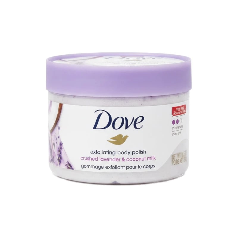 Dove Crushed Lavender & Coconut Milk Exfoliating Body Polish — مقشر جسم دوف باللافندر المطحون وحليب جوز الهند